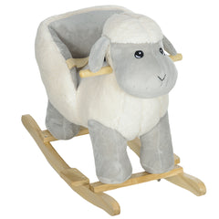 AIYAPLAY Rocking Horse, Ride on Lamb with Safety Belt, Sound, for Ages 18-36 Months, Grey