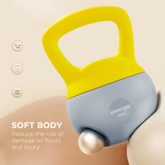 SPORTNOW Soft Kettlebell, 6kg Kettle Bell with Non-Slip Handle for Home Gym Weight Lifting and Strength Training, Yellow and Grey