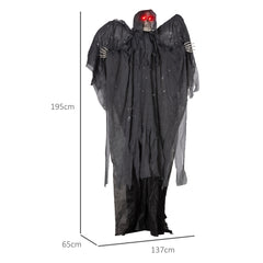 HOMCOM 6.3" Grim Reaper Halloween Animatronic، مع عيون متوهجة