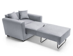 Bristol Velvet Single Sofa bed - Light Grey