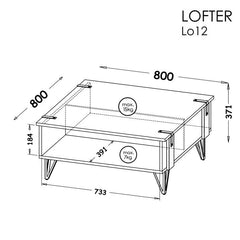 طاولة قهوة لوفتر LO12 80 سم