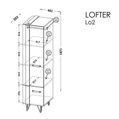 Lofter LO2 Tall Cabinet 45cm