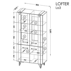 Lofter LO3 Display Cabinet 90cm