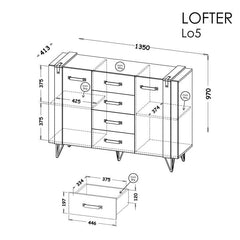 Lofter LO5 Sideboard Cabinet 135cm