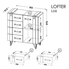 خزانة جانبية LO6 من Lofter مقاس 90 سم