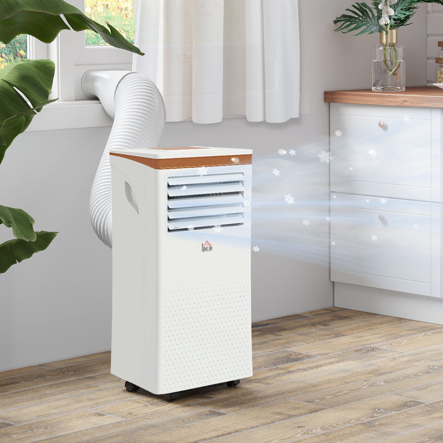 HOMCOM 9000 BTU Air Conditioning Unit, 3-in-1 Portable Air Conditioner, Dehumidifier, Cooling Fan with Remote, LED Display, 2 Speeds, 24H Timer, Window Venting Kit, 28m√Ç¬≤