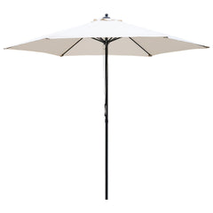 Outsunny 2.8m Garden Parasol Umbrella, Round Outdoor Market Table Umbrella Sun Shade Canopy, Off-White