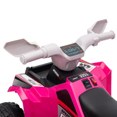 HOMCOM 6V Quad Bike with Wear-Resistant Wheels, Forward Backward Function, for Ages 18-36 Months, Pink