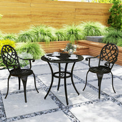 Outsunny Three-Piece Elegant Aluminium Garden Set - Black