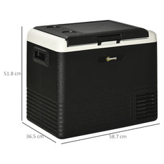 Outsunny 50L Car Refrigerator, Portable Compressor Car Fridge Freezer, Electric Cooler Box with 12/24V DC and 110-240V AC for Camping, Driving, Picnic, Down to -20√¢‚Äû∆í