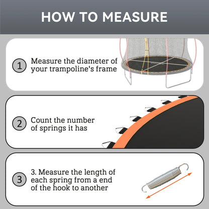 SPORTNOW Trampoline Replacement Mat with Spring Pull Tool, 54 V-Hooks, for 10ft Trampoline using 14cm Springs, Orange
