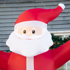 Outsunny 8ft Inflatable Christmas Santa Claus Holds Light Sign of Blessings, Blow-Up Outdoor LED Yard Display for Lawn Garden Party