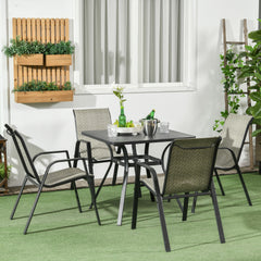 Outsunny Four-Piece Stacking Rattan Garden Seat Set - Mixed Grey