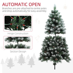 HOMCOM 5ft Snow-Dipped Artificial Pine Christmas Tree