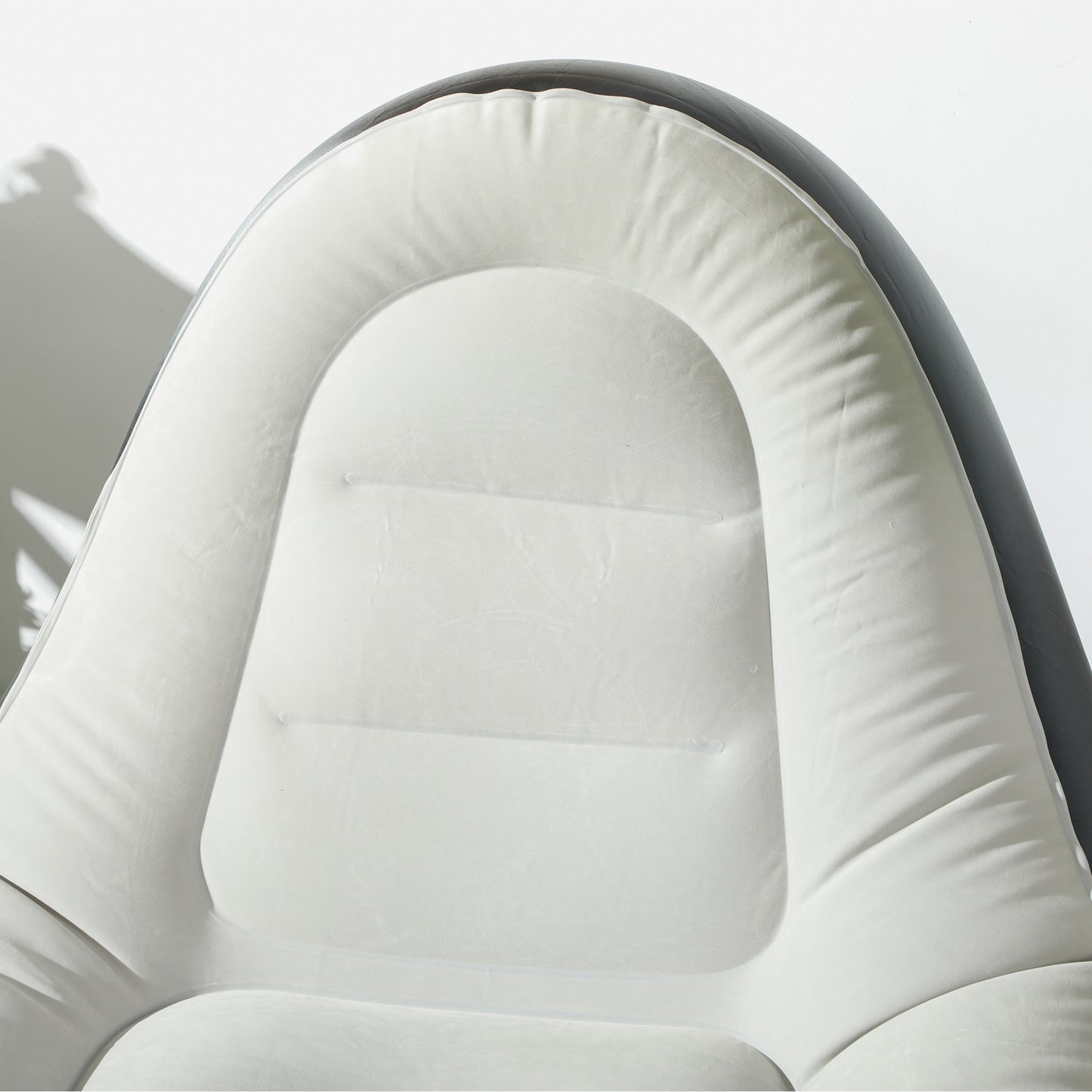Outsunny Inflatable Tub Chair and Footstool, Grey