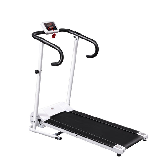 HOMCOM 1.25HP Motorised Electric Treadmill, 10km/h Folding Running Machine, Gym Fitness Exercise with LCD Monitor, White