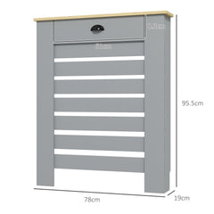 HOMCOM 95.5H x 78Wcm Radiator Cover, with Drawer - Grey