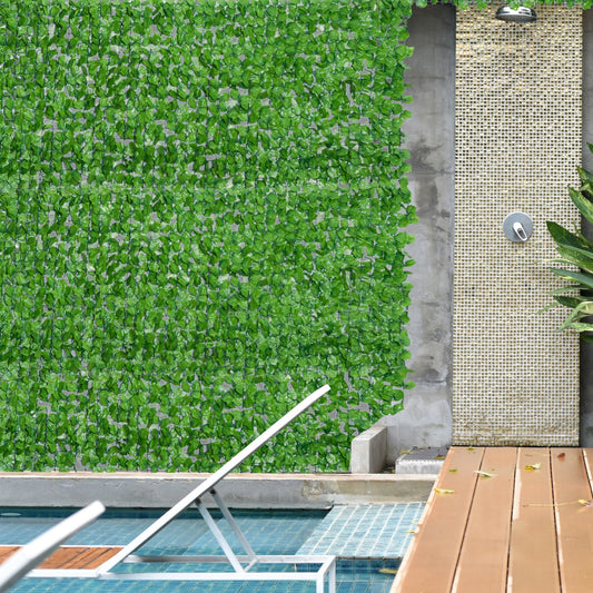 Outsunny 3 x 1m Artificial Leaf Wall - Green