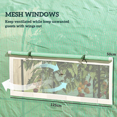 Outsunny 300 x 200cm Walk-In Polytunnel Greenhouse - Green