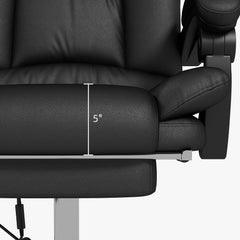 Vinsetto High Back Vibration Massage Office Chair, Heated Reclining PU Leather Computer Chair with 135√Ç¬∞ Reclining Back and Footrest, Black