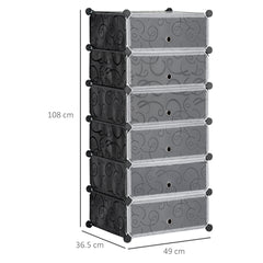 HOMCOM Six Cube Modular Storage Storage Unit - Black