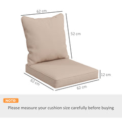 Outsunny Seat and Back Padded Cushion Set - Beige