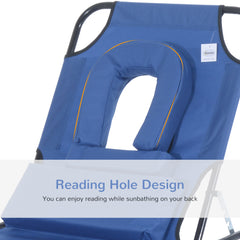 Outsunny Reading Hole Sun Lounger - Blue