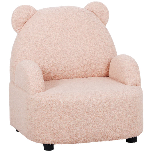 AIYAPLAY Kids Armchair, Bear Shaped Toddler Chair for Bedroom Playroom Living Room, Aged 18 Months to 3 Years - Pink