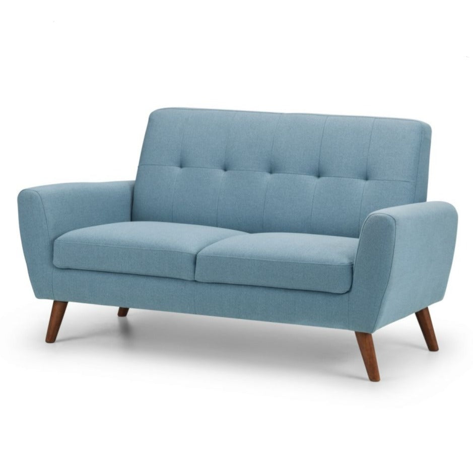 Monza Compact And Stylish 2 Seater Retro Sofa - Blue