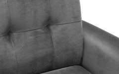 Monza Stylish Retro Velvet Fabric Armchair - Mid-Grey