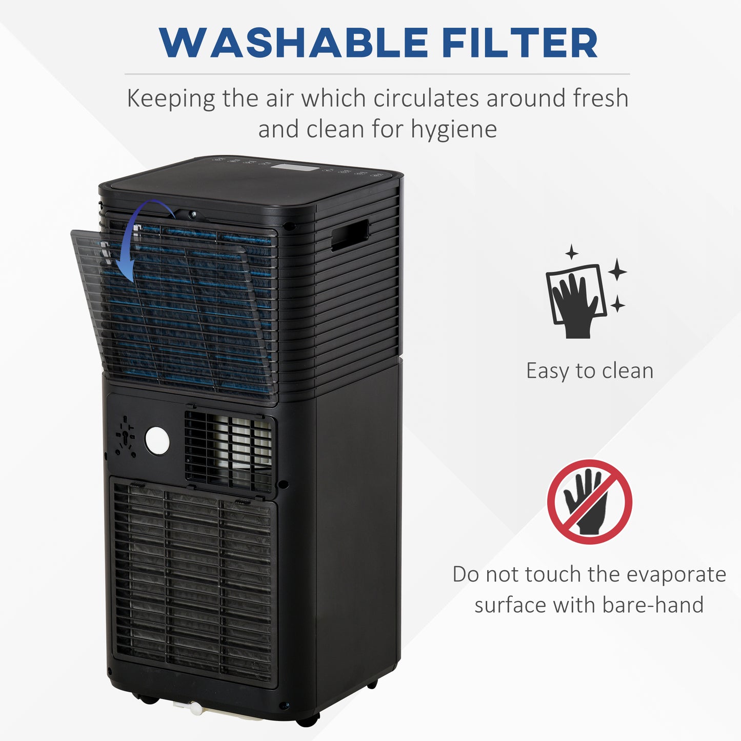 HOMCOM 7000 BTU 4-In-1 Portable Air Conditioner Unit Cooling Dehumidifying Ventilating for Room up to 26m√Ç¬≤, with Fan, Remote, 24H Timer, Window Mount Kit, R290, A Energy Efficiency