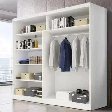 Malta-36 Sliding Mirror Door Wardrobe 203cm - Oak Sonoma