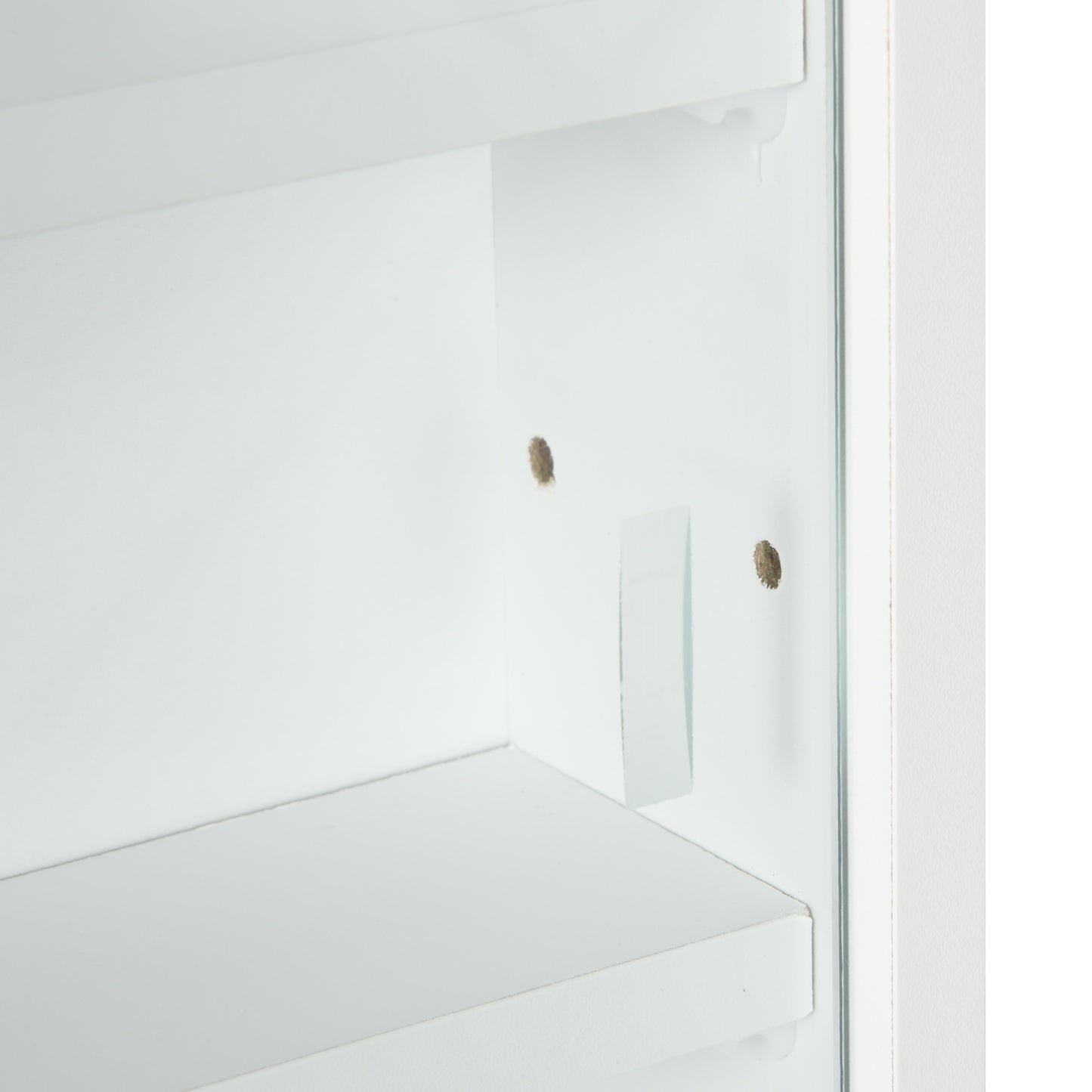 HOMCOM 5-Tier Wall Display Shelf Unit Cabinet w/ 4 Adjustable Shelves Glass Doors Home Office Ornaments 60x80cm White