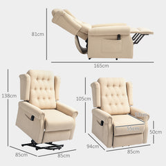 HOMCOM 45√Ç¬∞ Lifting Riser and Recliner Armchair - Beige