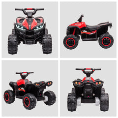 HOMCOM 12V Ride-On Quad Bike w/ Music, Horn, for Ages 3-5 Years - Red