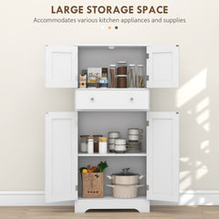 HOMCOM Multi-Storage Freestanding Kitchen Cabinet - White