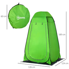 Outsunny Shower Tent, Pop Up Toilet Tent Privacy Tent, Outdoor Changing Dressing Bathing Shelter with Portable Carrying Bag and Removable Floor, for Camping Travel Fishing Hiking, Green