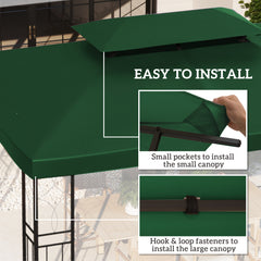 Outsunny Gazebo Roof Replacement, for 3 x 4m Frames - Green