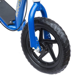 HOMCOM Kids Scooter Kick Scooter with 12" EVA Tyres, Rear Brake, Big Wheels Scooter for 5-12 Years Old, Blue