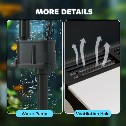 PawHut 28L Glass Aquarium Fish Tank with Filter, LED Lighting, for Betta, Guppy, Mini Parrot Fish, Shrimp, 38 x 26 x 39.5cm