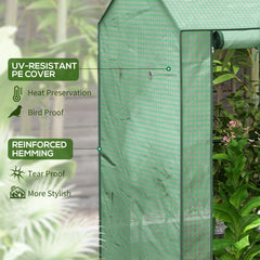 Outsunny Green House, Mini Greenhouse with 2 Roll-up Doors, Vent Holes and Reinforced Cover, 100 x 80 x 150cm