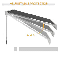 Outsunny 4 x 3(m) Electric Retractable Awning with Remote Controller, Aluminium Frame Sun Canopies for Patio Door Window