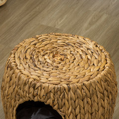 سرير قطط من PawHut Wicker مع وسادة قابلة للغسل، 44 × 43 × 41 سم