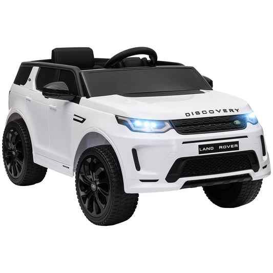 AIYAPLAY Licensed Land Rover Discovery Sport, 12V Kids Ride on Car w/ Remote Control, Lights, Music, Horn, for 3-6 Years, White