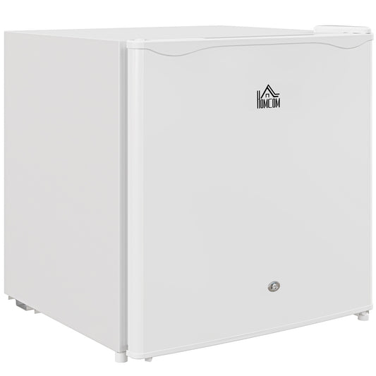 HOMCOM 46 Litre Lockable Countertop Fridge - Cream White