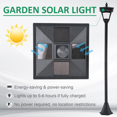 Outsunny Outdoor Garden Solar Post Lamp Photosensitive LED Lantern Bollard Pathway 1.2M Tall √¢‚Ç¨‚Äú Black