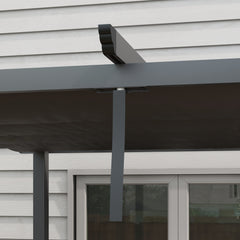 Outsunny 3 x 3m Aluminium Pergola, with Retractable Roof - Dark Grey