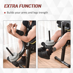 HOMCOM PVC Upholstered Steel Sit-Up/Dumbbell Duo Bench Black