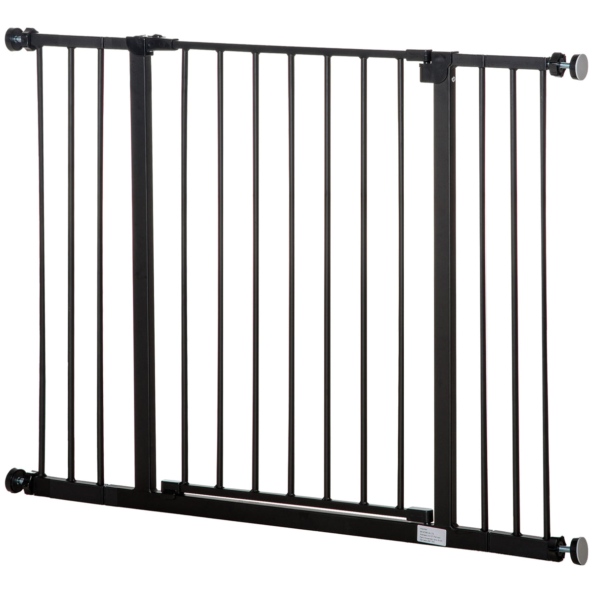 PawHut Dog Gate Pet Safety Gate Stair Barrier Pressure Fit Adjustable 76-82/86-97/101-107 cm, Black