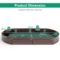 6 Feet Elliptic Sandbox with Waterproof Cover Bottom Liner-Brown